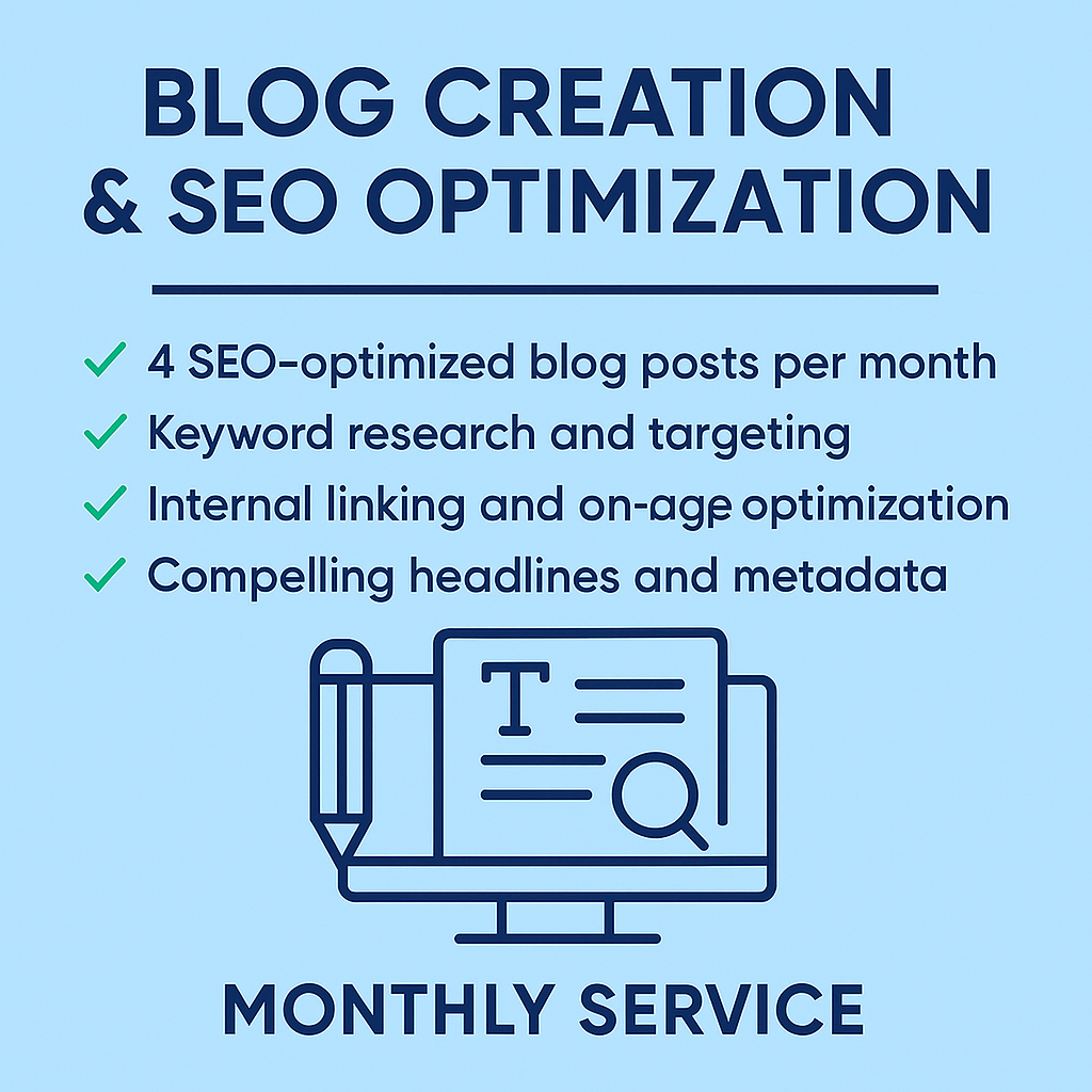 Blog Creation & SEO Optimization – Monthly Service