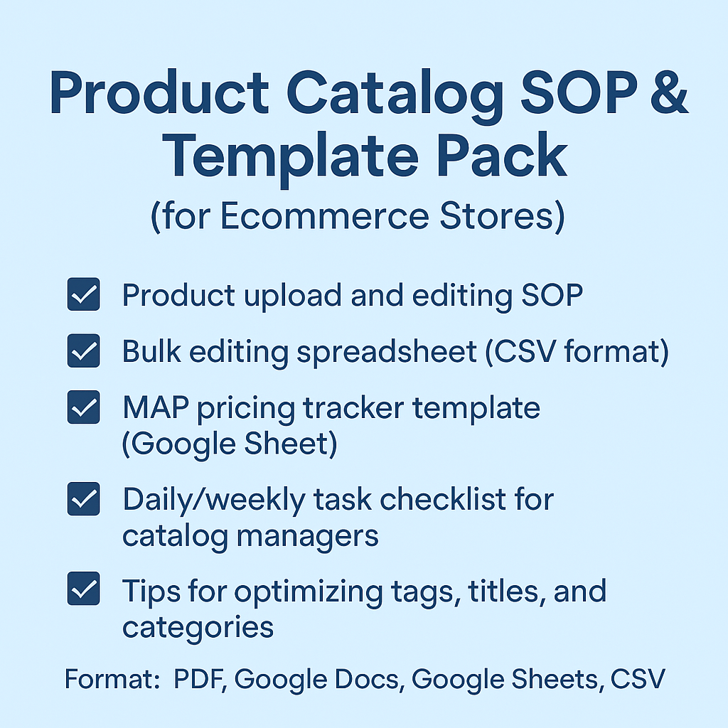 Product Catalog SOP & Template Pack (for Ecommerce Stores)
