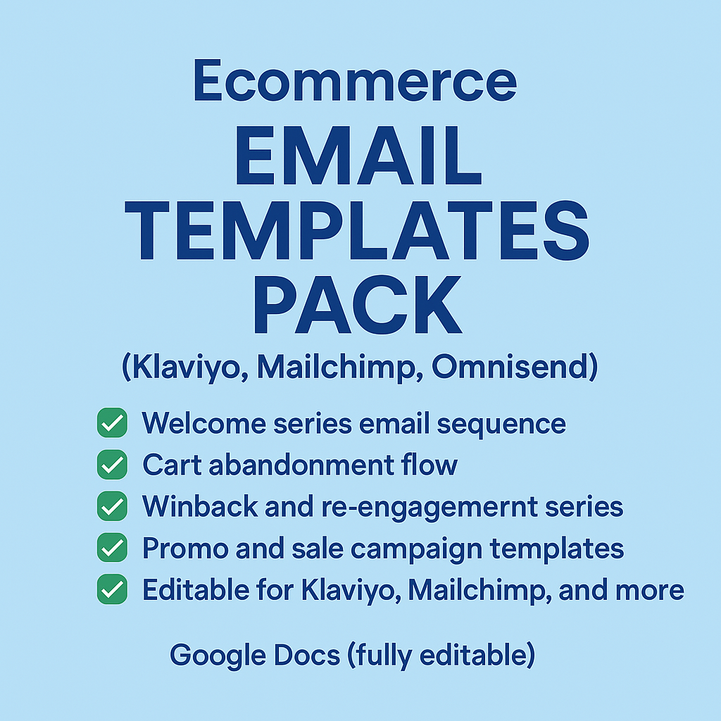 Ecommerce Email Templates Pack (Klaviyo, Mailchimp, Omnisend)