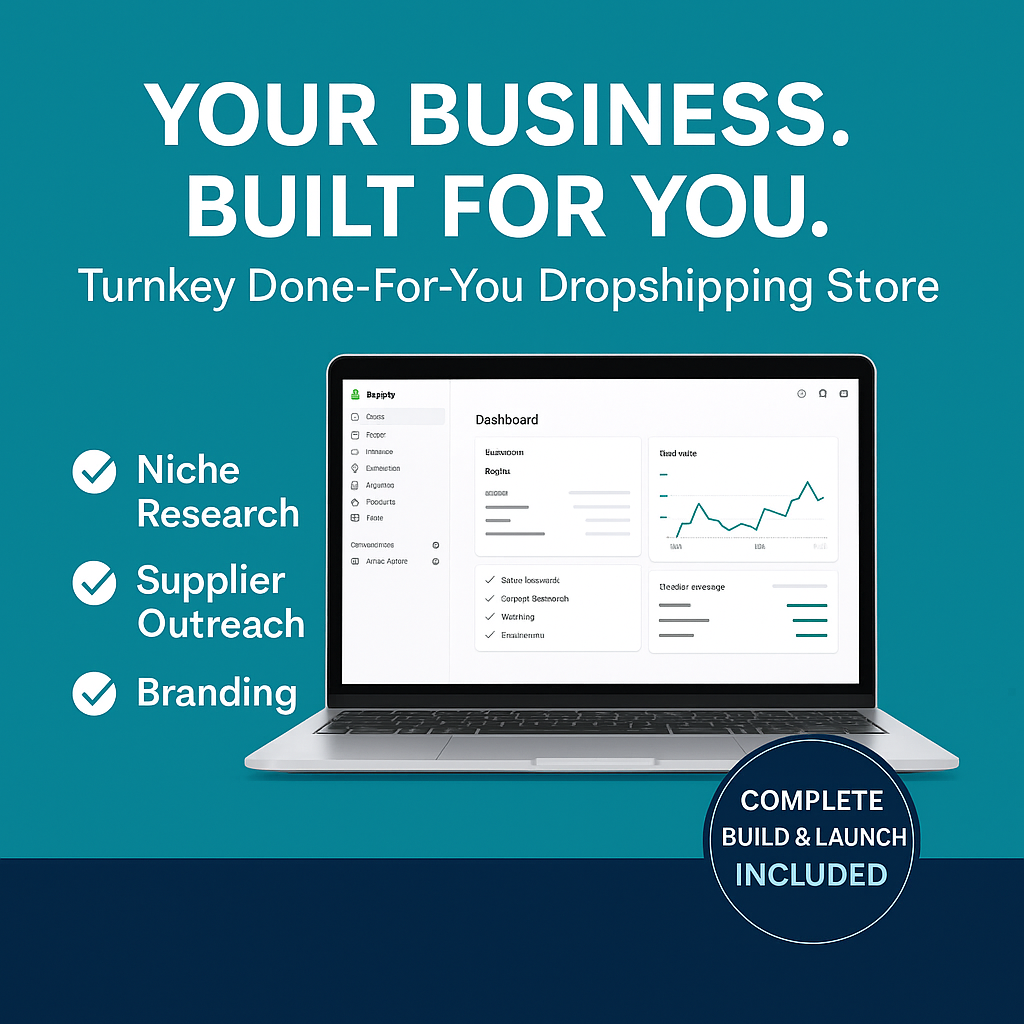 Turnkey Done-For-You Business-In-A-Box High-Ticket Drop Shipping Ecommerce Shopify Store Complete Build & Launch Service