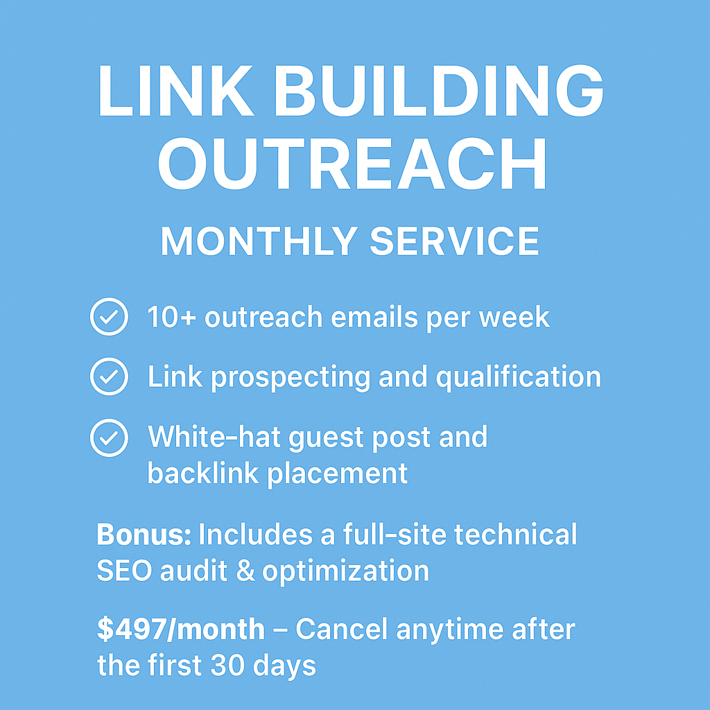 Link Building Outreach – Monthly Service eCommerce Paradise