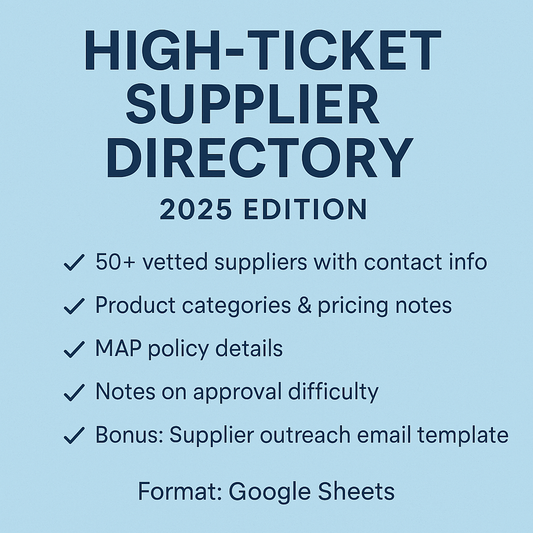 High-Ticket Supplier Directory (2025 Edition)