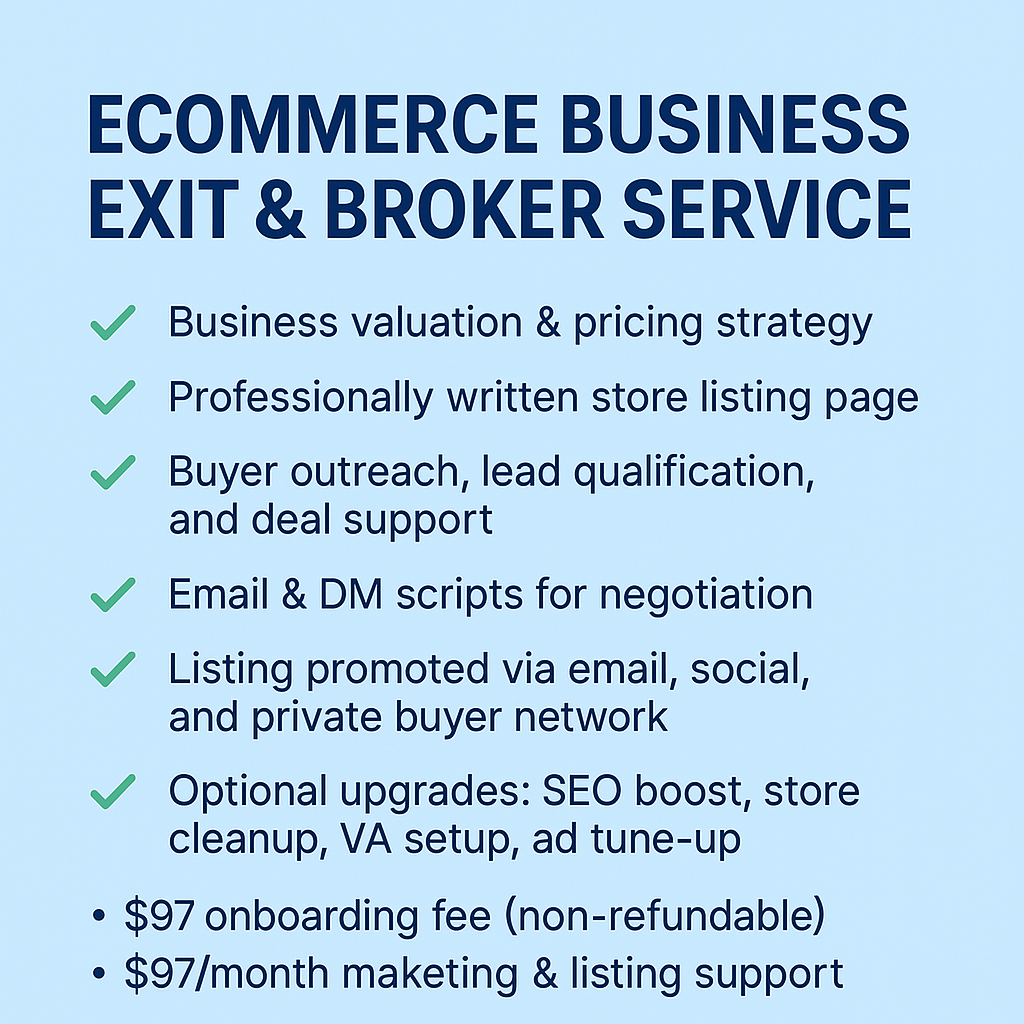 Ecommerce Business Exit & Broker Service eCommerce Paradise