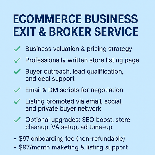 Ecommerce Business Exit & Broker Service eCommerce Paradise