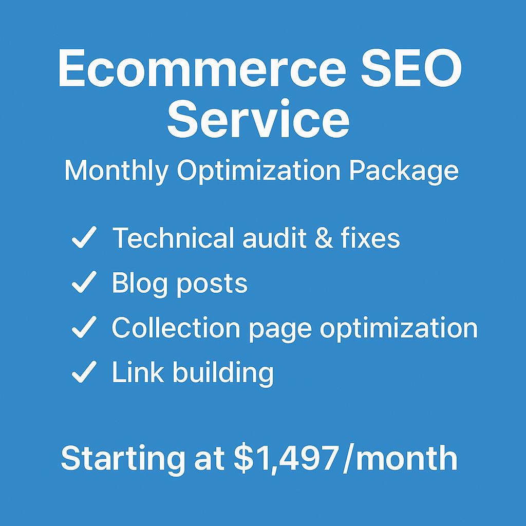 Ecommerce SEO Service – Complete Monthly Optimization Package eCommerce Paradise