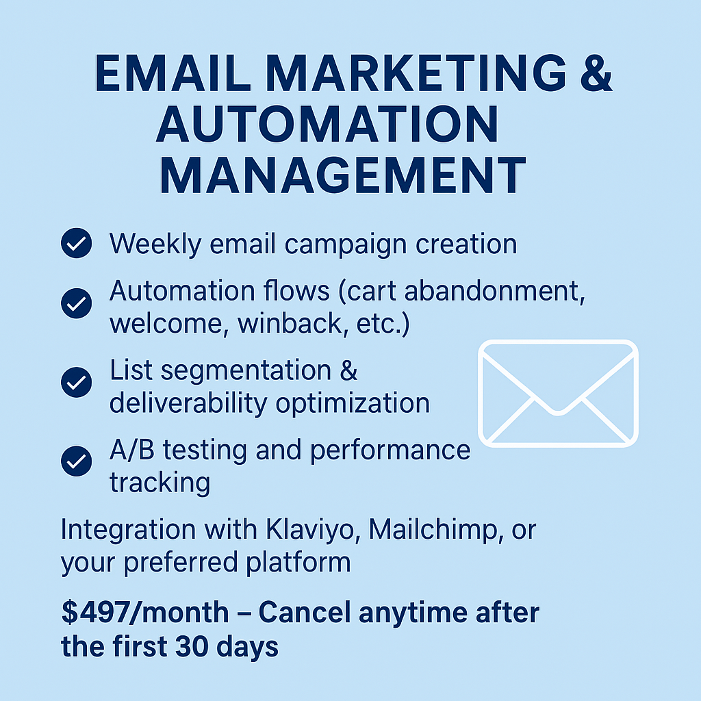 Email Marketing & Automation Management – Monthly Service eCommerce Paradise