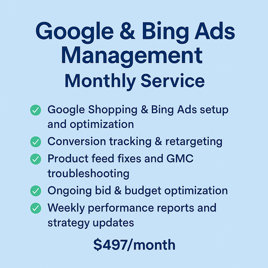 Google & Bing Ads Management – Monthly Service eCommerce Paradise