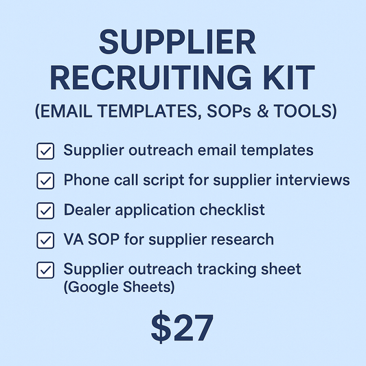 Supplier Recruiting Kit (Email Templates, SOPs & Tools) eCommerce Paradise