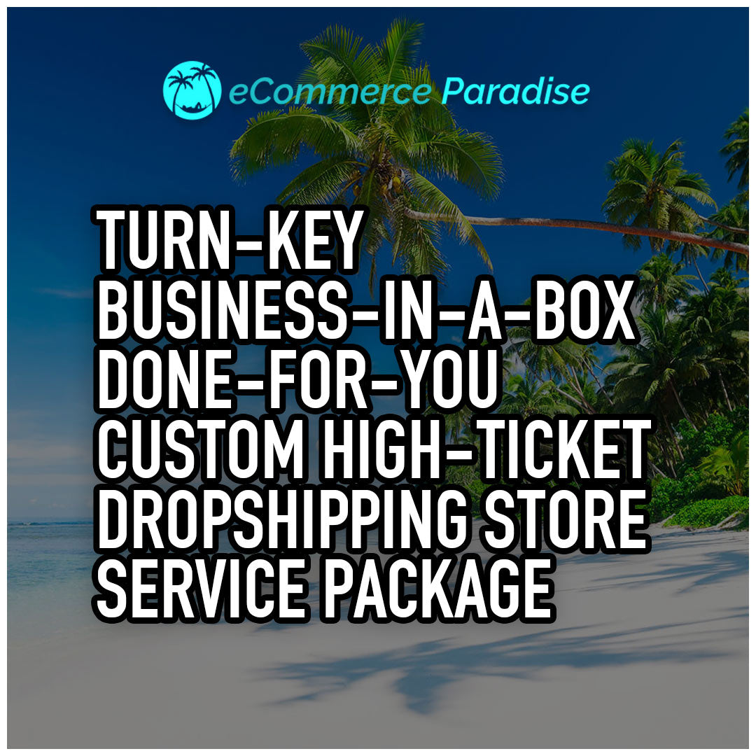 Turn-Key Business-In-A-Box Done-For-You Custom High-Ticket Dropshipping Store Service Package