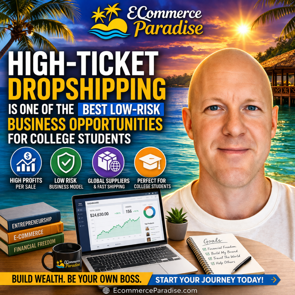 High-Ticket Dropshipping Is One of the Best Low-Risk Business Opportunities for College Students