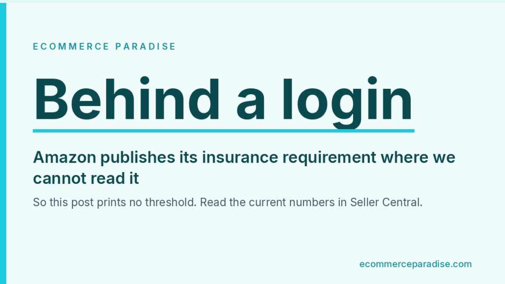 Data card: Behind a login, Amazon publishes its insurance requirement where we cannot read it