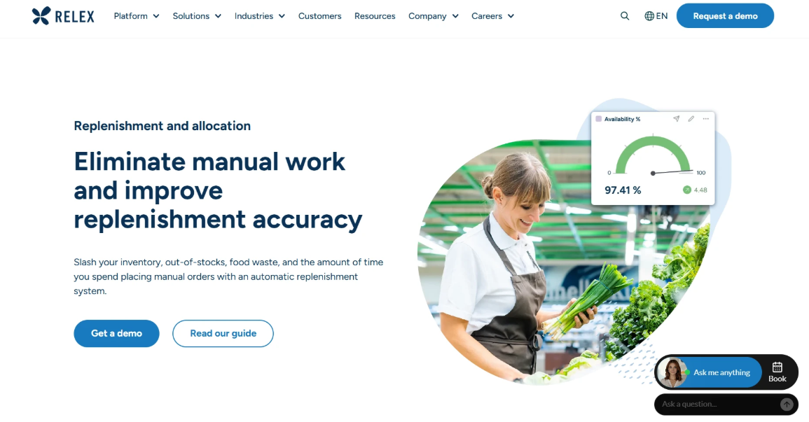 RELEX retail replenishment dashboard