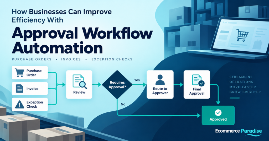 Ecommerce purchase order approval workflow illustration