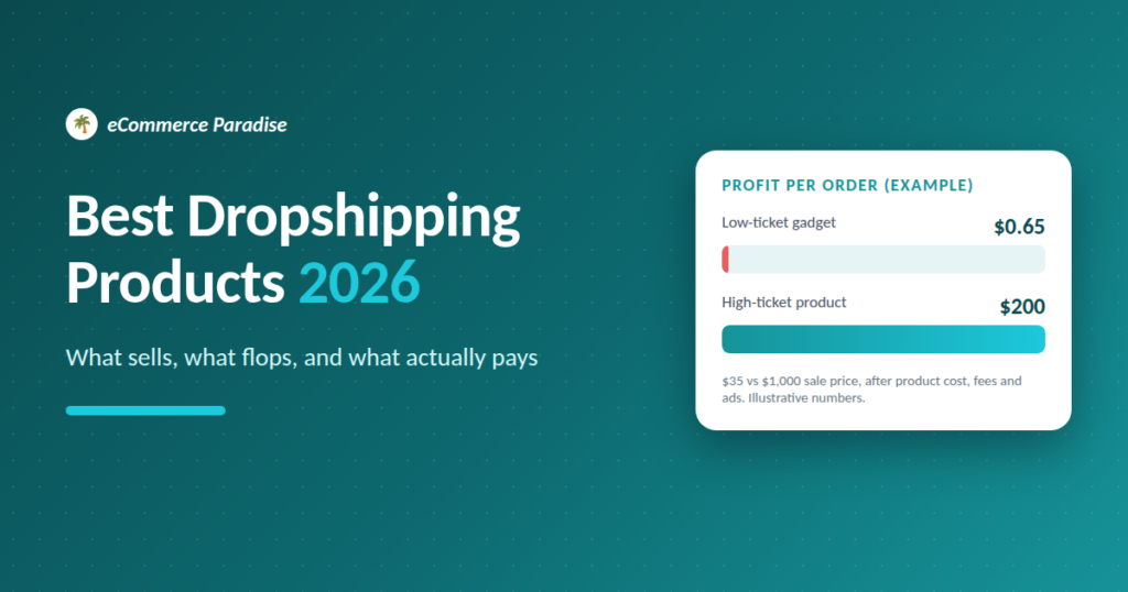 Best Dropshipping Products 2026: what sells, what flops, and what actually pays, with profit per order comparison