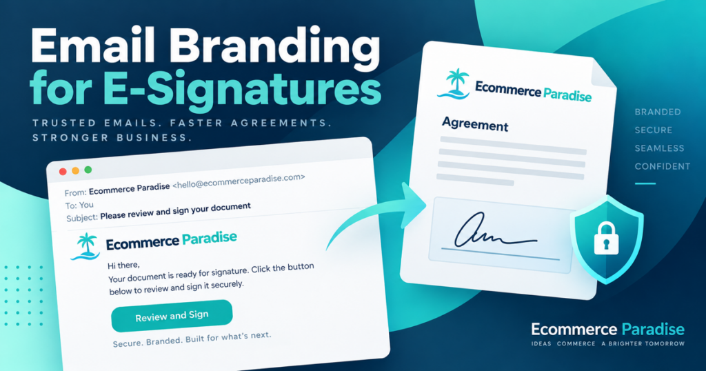 Branded email request leading to a secure electronic signature document