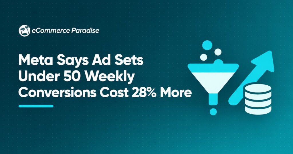 Meta Says Ad Sets Under 50 Weekly Conversions Cost 28% More