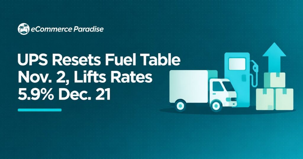 UPS Resets Fuel Table Nov. 2, Lifts Rates 5.9% Dec. 21