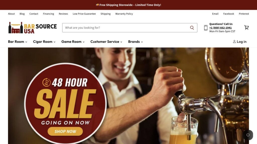 Bar Source USA client store homepage