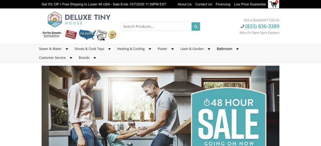 Deluxe Tiny House client store homepage