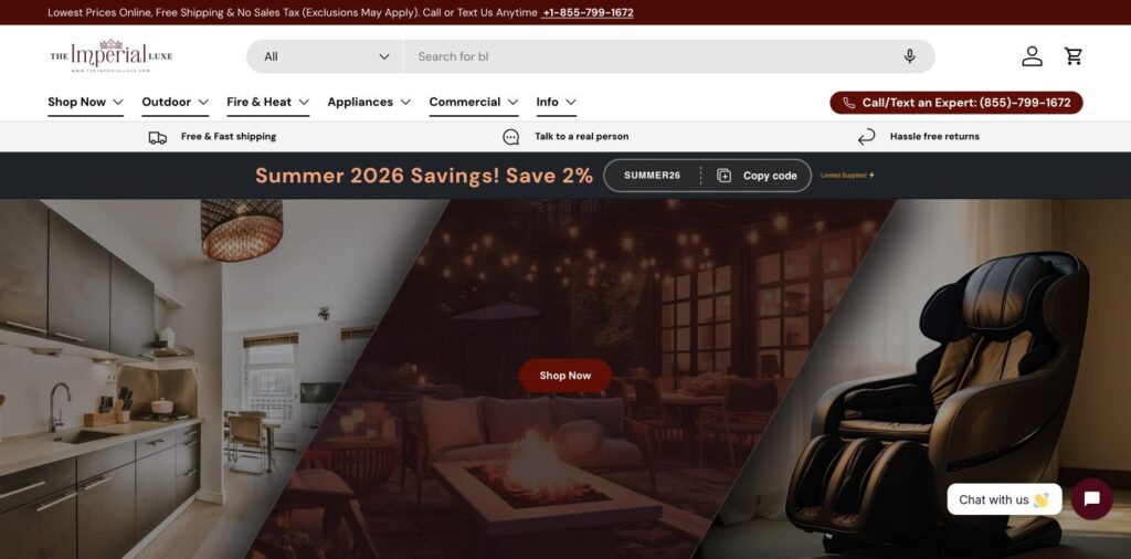 The Imperial Luxe client store homepage