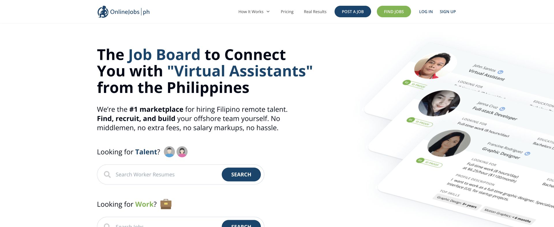 OnlineJobs.ph official hiring platform page