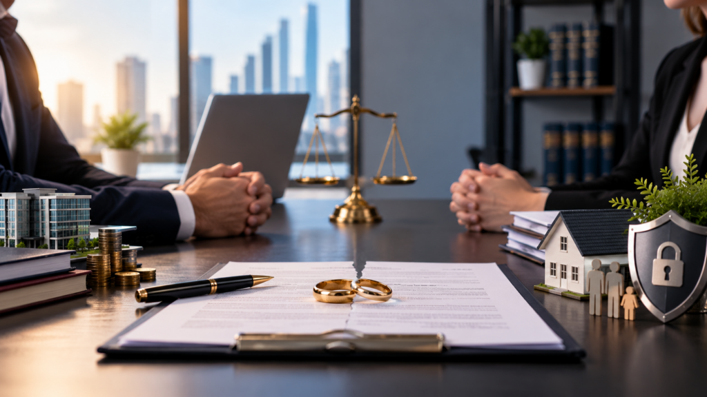Business owner reviewing legal documents