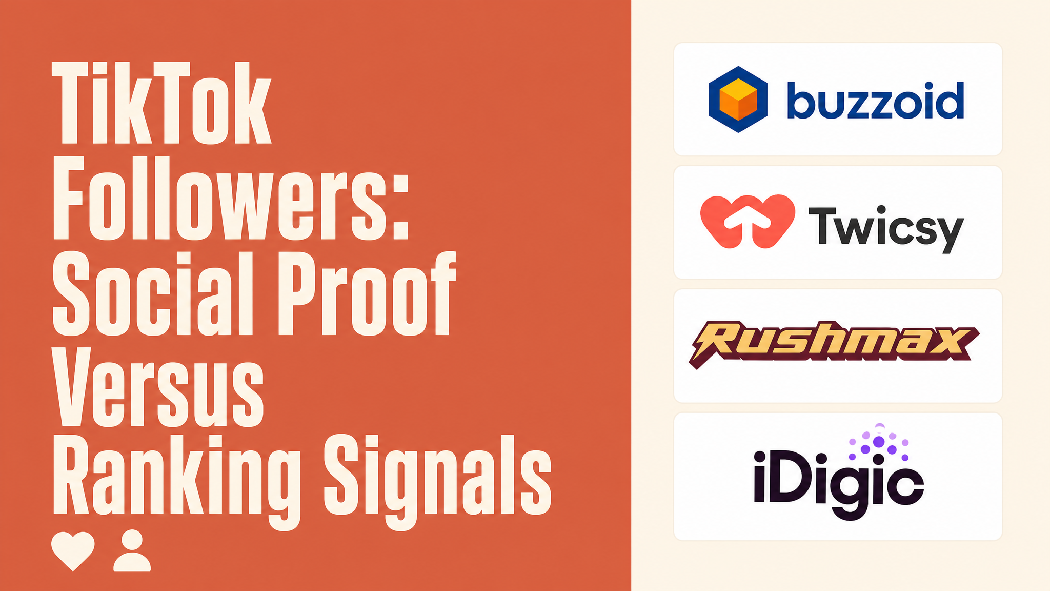 Supplied graphic comparing TikTok social proof and ranking signals
